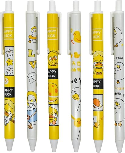 Lopenle 12 bolĂgrafos de gel retráctiles con estampado de pato amarillo, tinta negra para niños, suministros escolares, oficina, fiesta, cumpleaños. Lopenle 12 bolĂgrafos de gel retráctiles con estampado de pato amarillo, tinta negra para niños, suministros escolares, oficina, fiesta, cumpleaños.