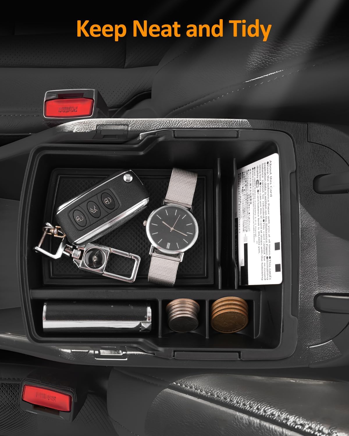 CDEFG Double Layer Armrest Storage Box for Hyundai Kona 2024 2025 2026 Center Console Organizer Tray - 2Pcs