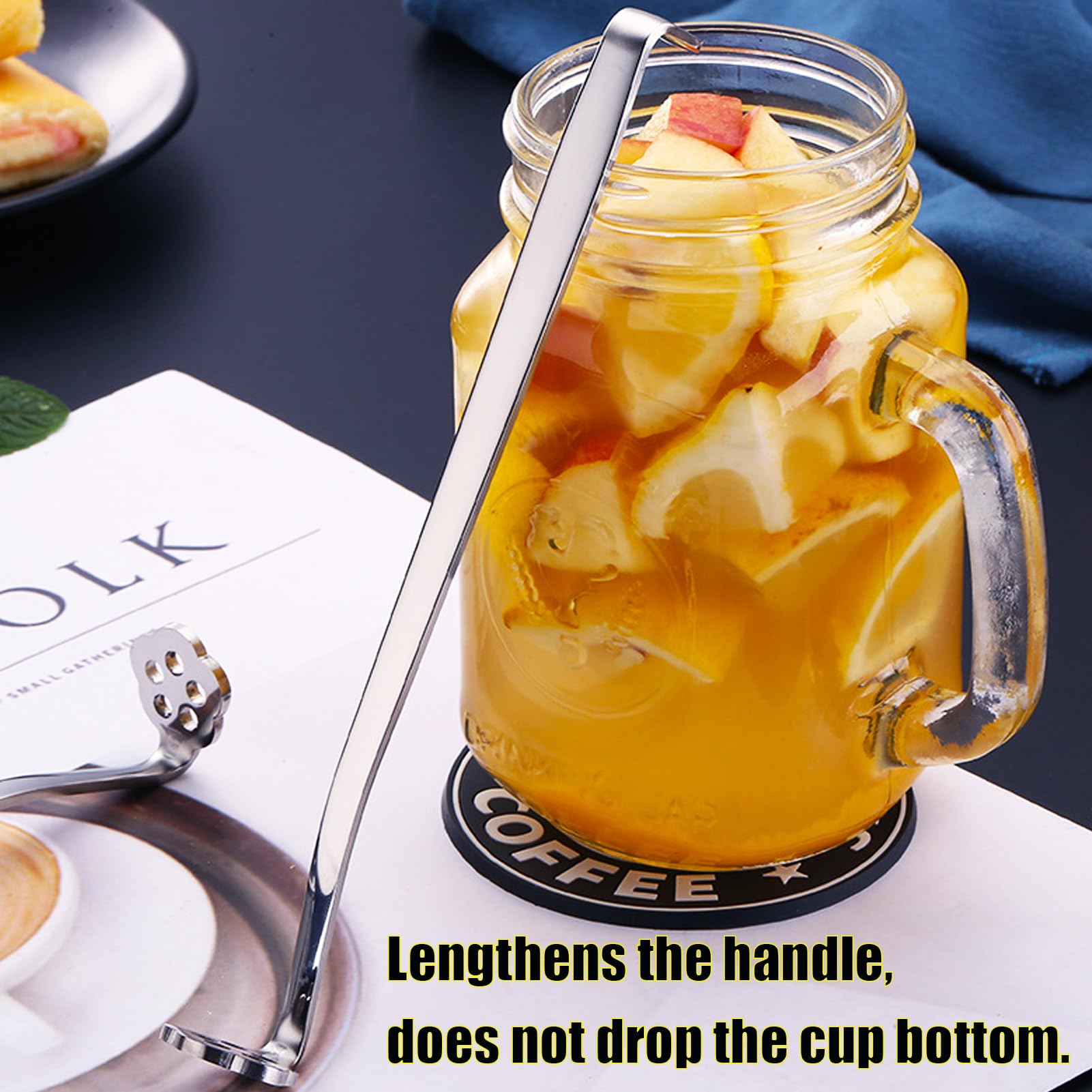 2-Piece Stainless Steel Cocktail Bartender Spoons - Long Handle Mixing & Juicing Tools