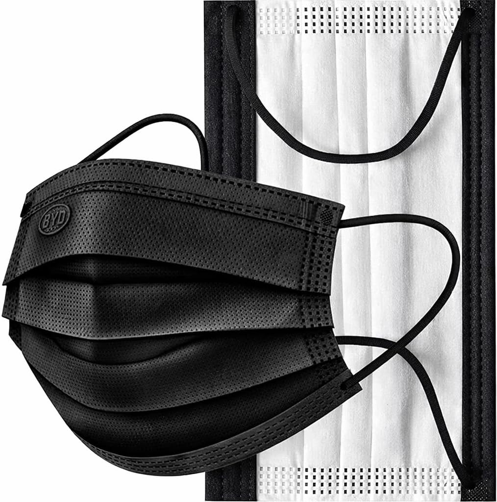 2,000 PCS Black Disposable Face Masks, 3-Ply Black Disposable Face Masks,Master Case 2000 Count(40 Boxes of 50), Single-Use Filter Protection Face Masks for Bulk,Office, School,Commercial Use