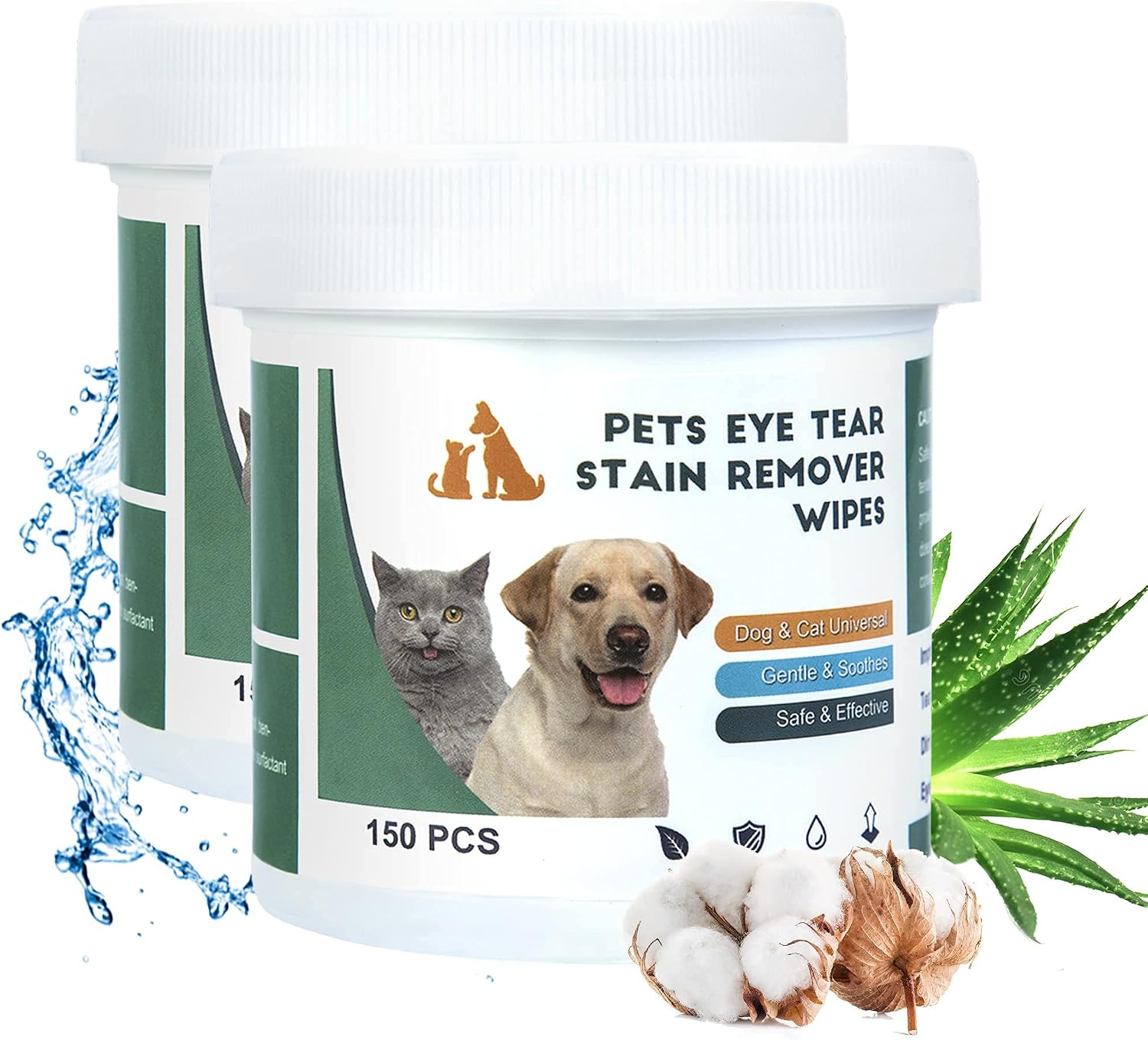 QUTOP Travel Pack Dog Eye Wipes, Gentle Pet Eye Wipes, Natural Dog Eye Cleaner, Tear Stain Remover Wipes for Small Dogs and Cats, Eye…