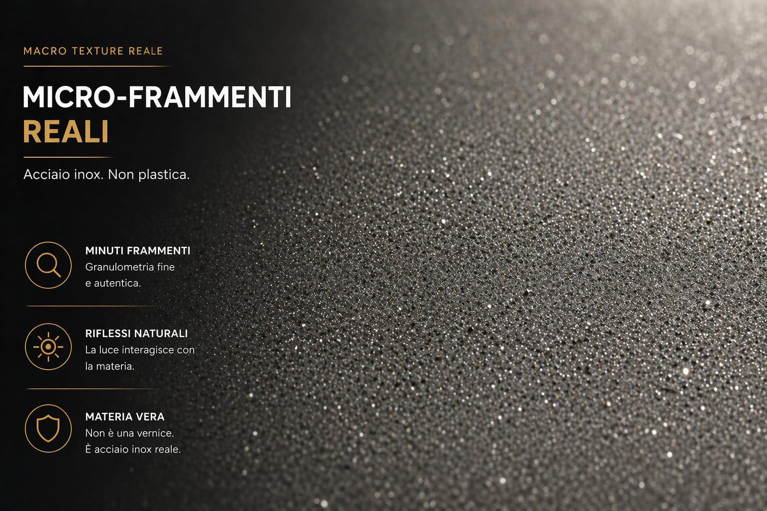 Hyris Pittura Decorativa con Micro Frammenti di Acciaio Inox - 10 | Finitura sabbiata perlata con frammenti inox, lavabile e antimuffa, per pareti e soffitti interni, resa 10/12 m² - 1 Litro