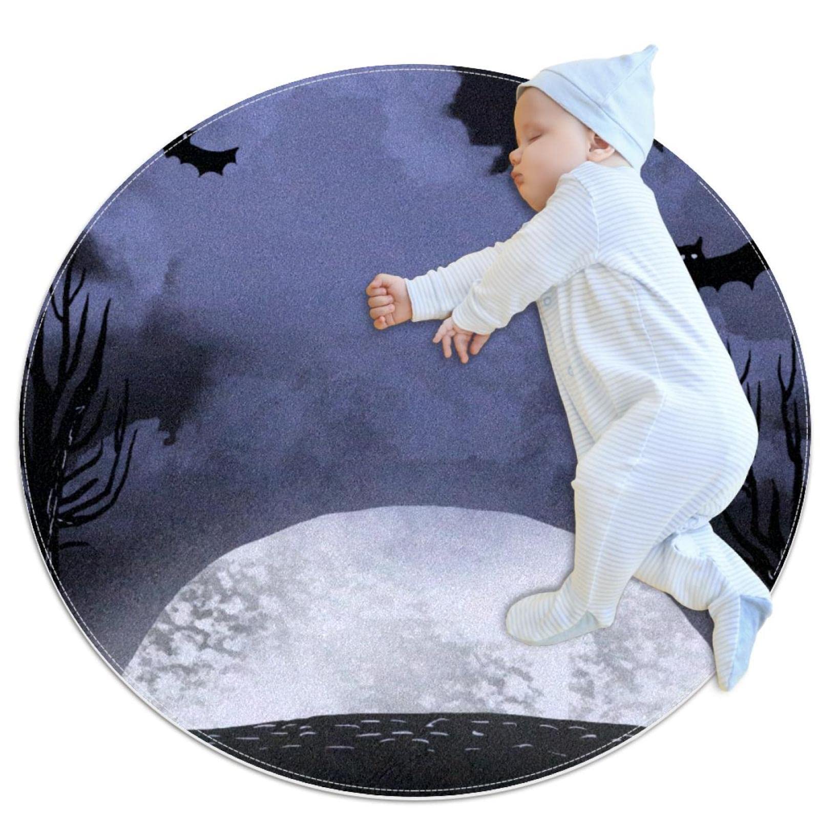 Tapis de sol circulaire Halloween moderne et antidérapant pour l'entrée