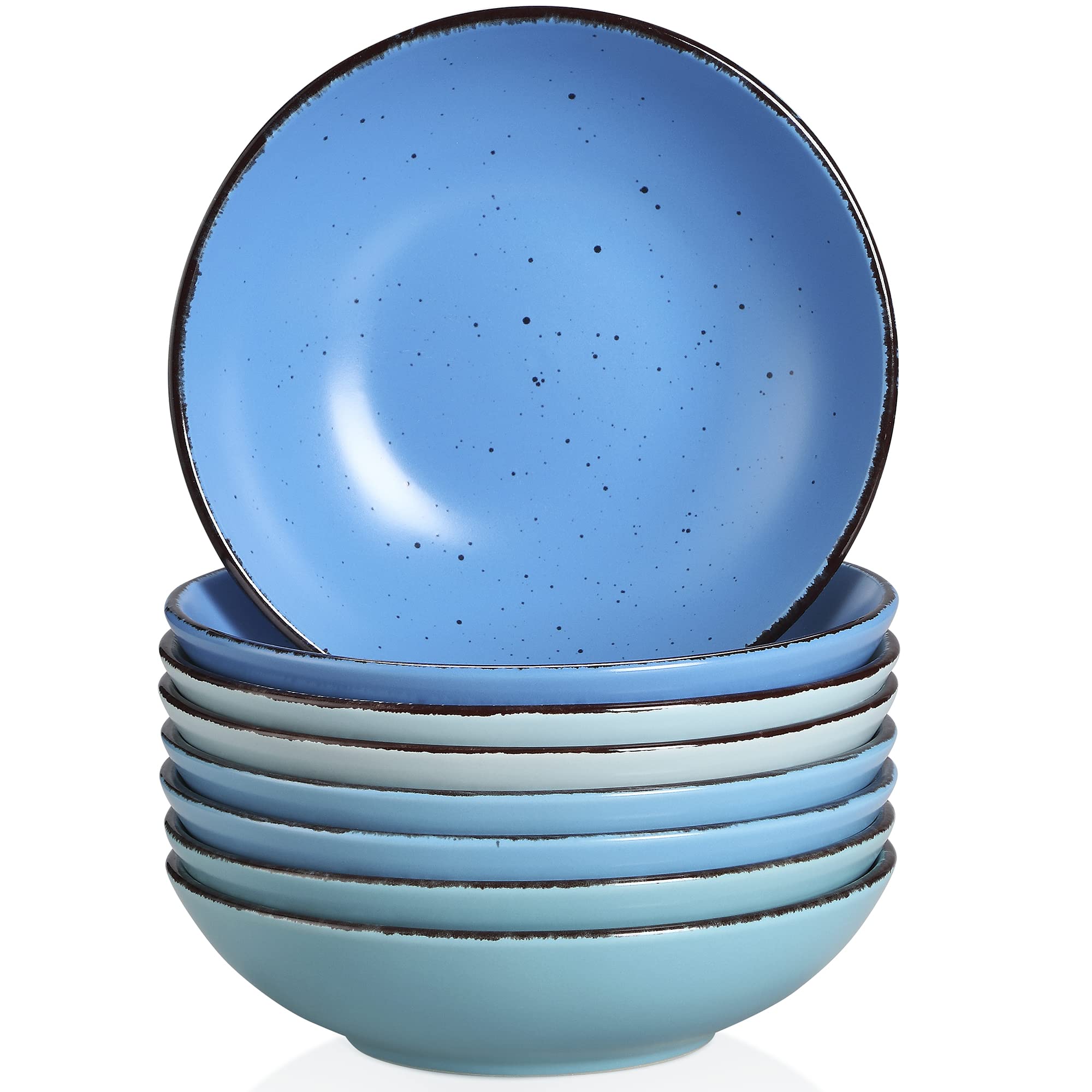 vancasso, Série Moda, Assiette Creuse en Céramique, Assiette à Soupe Saladier - 8 Pièces