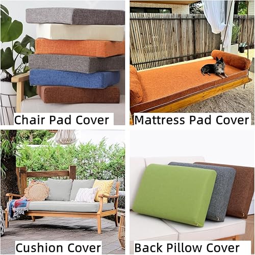 Miniatura 8 de SINCERE Fundas de cojín personalizadas con cremallera, funda de cojín de patio impermeable a medida para interiores y exteriores, antideslizante,