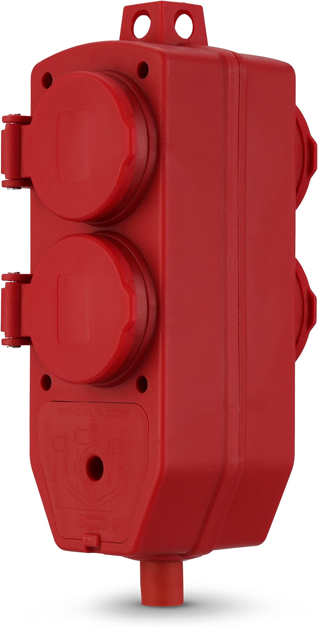 REV 0512155555 Earthing Contact Coupling, 4-Way Coupling, Hanging Device, IP44, 16A, Red