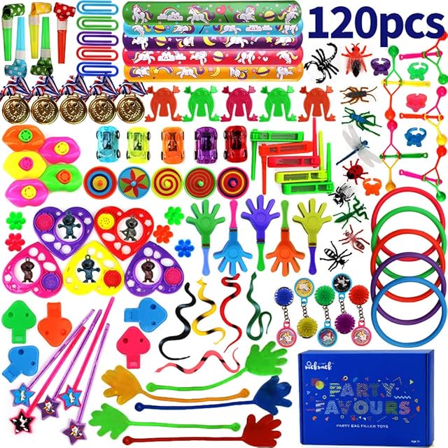 nicknack Party Bag Fillers Toys for Pinata Party Favour for Kids Boys Girls Assortment Stocking Fillers Lucky Dip Prizes for Kids Party Bags Toy Gift 120PCS