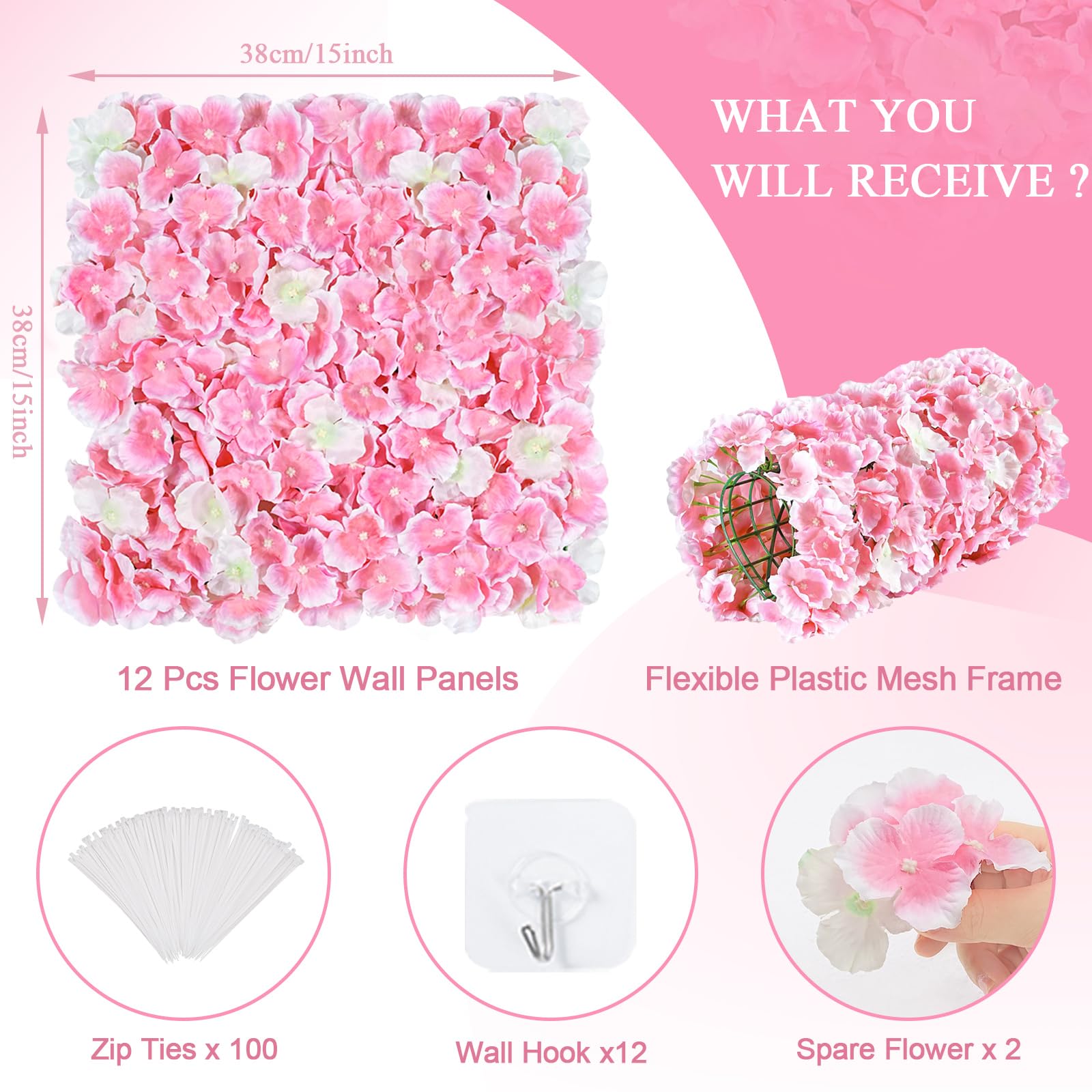 Red Backdrop Flowers Wall Panels: 5ft X 7.5ft Floral Backdrop Artificial Flower