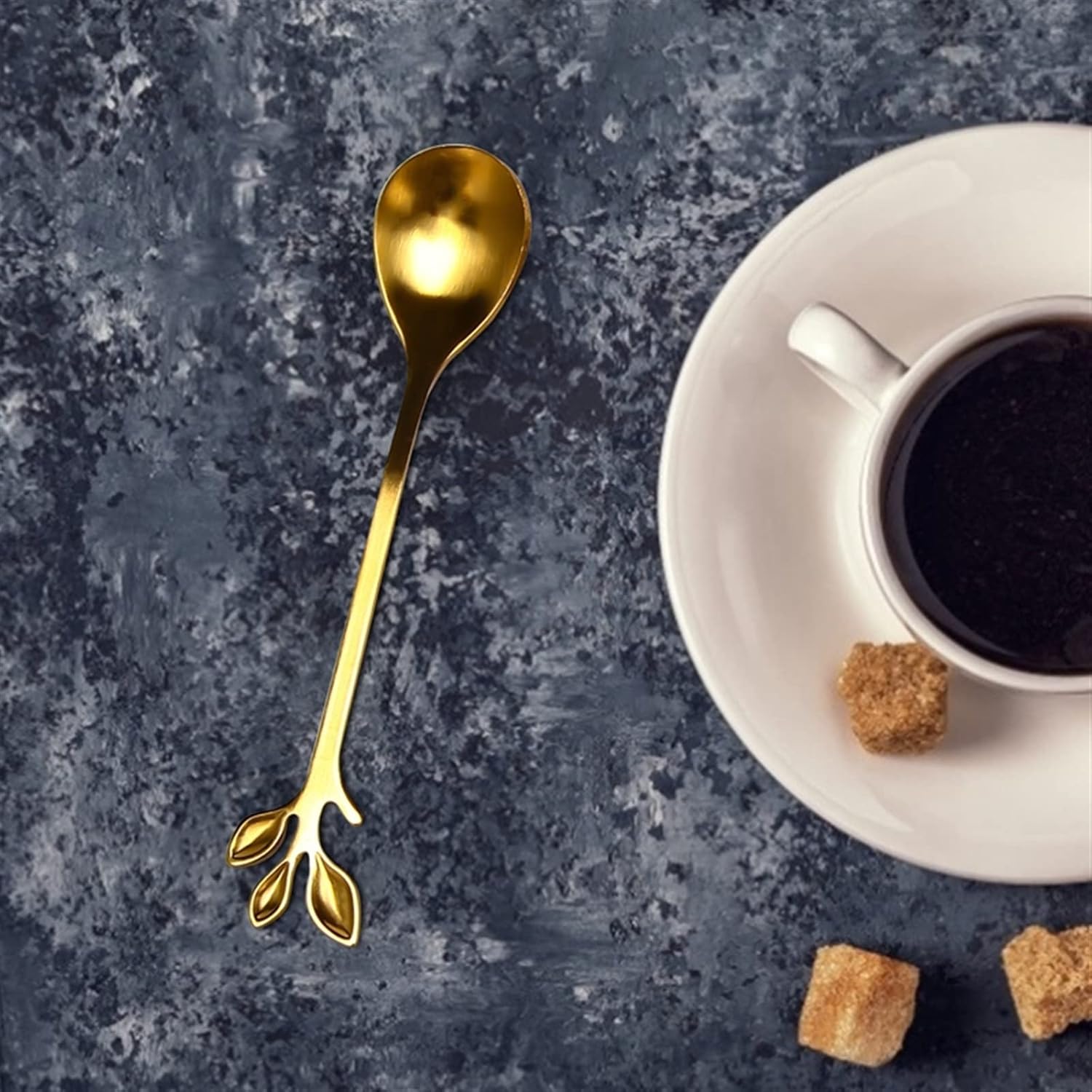Coffee Scoops Coffee Stirring Spoon Stainless Steel Creative Branch Leaves Shape Cutlery Dessert Jam Ice Cream Tea,Gold