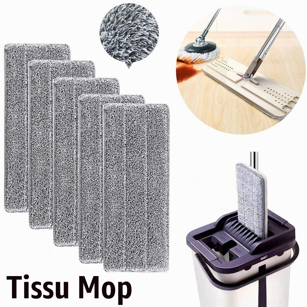 Serpillères en Microfibre pour Balai Lave-Sol Housse de Nettoyage de Rechange Vadrouille La Tête de Ménage de Vadrouille pour Balai Plat Nettoyage en Microfibre/Lingettes de Nettoyage 33x12mm Serria