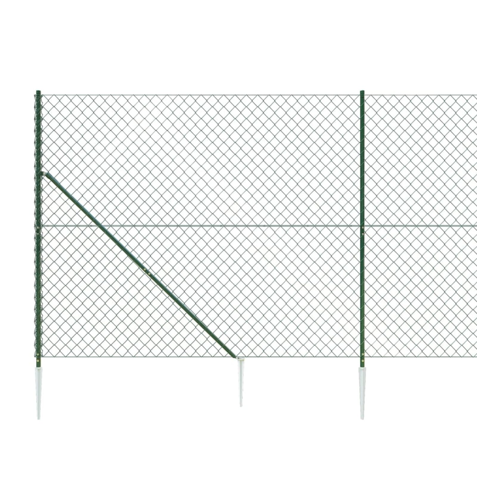 Cerca de Alambre con Pinchos de Anclaje Vallas de Jardin Vallas metalicas Malla Jardin Vallas para Jardin metalicas Exterior Verde 1,8x25 m 153933