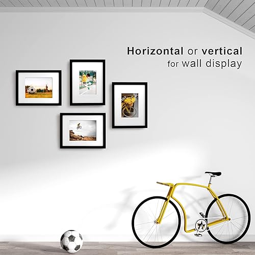 Vista 582 de Egofine Portarretratos de 9 x 12 pulgadas hecho de madera maciza con plexiglás, fotos de 5 x 7/6 x 8 con paspartú o de 9 x 12 pulgadas sin paspartú