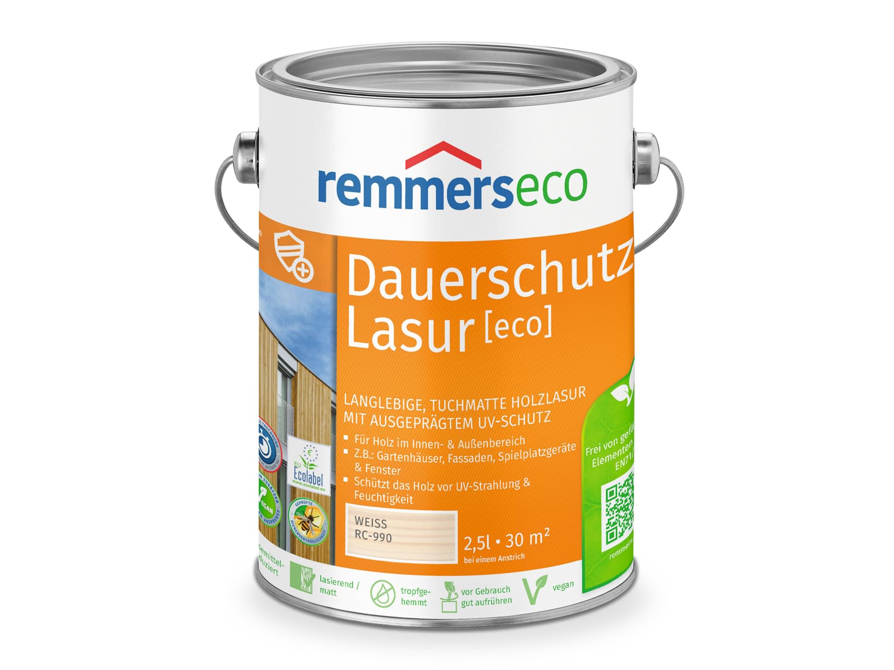 Remmers Tuinhuis Beits Color scandinavisch rood, 5 liter, watergedragen verf voor binnen en buiten, weerbestendige verf voor hout, zink, mineraal en vele andere ondergronden, sterk dekkend