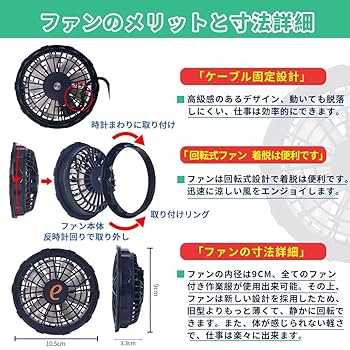 Amazon.co.jp: [AINOUTA] ファン付き作業服用ファンセット 3段階