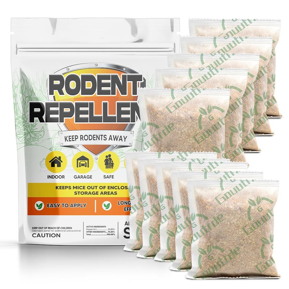 Mice Repellent, Mice Repellent Pouches, Indoor Mouse Repellents, Extra-Strength Peppermint to Repel Mice and Rats, Mice Deterrent, Rat Repellant, Keep Mice Out Nesting in Cabinet-10 Pouches