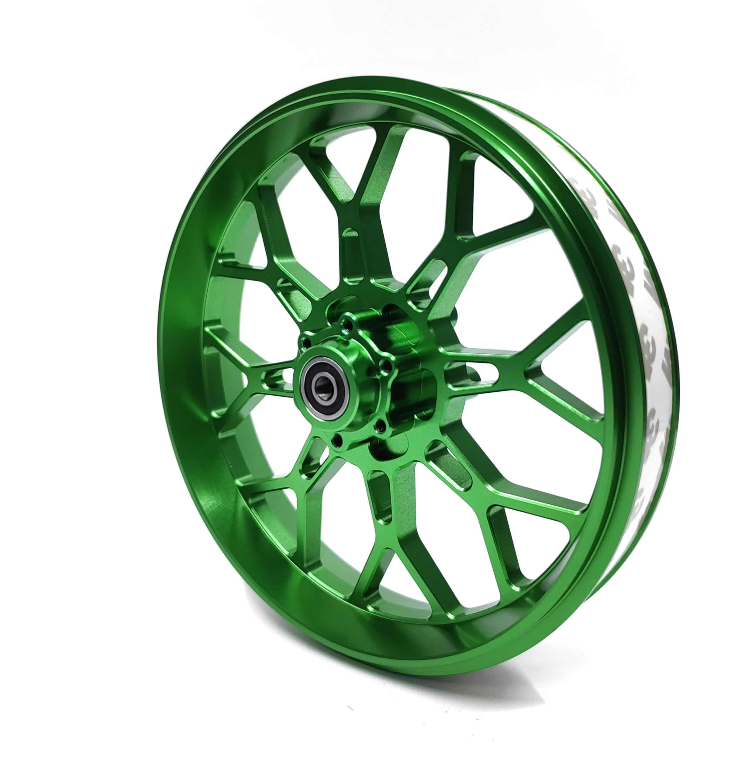 KEBEILEE CNC Aluminum Front Wheel-Blue Rocketwheel Design For LOSI Promoto MX1:4 (Green)