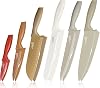 Homikit Kitchen Knife Set 6 Pieces Stainless Steel Knife Set with Protective Cover 6 Sharp Knife Set Chef's Knife Meat Knife Utility Knife for Cutting Chopping Non-Stick Coating and Rustproof Colourful