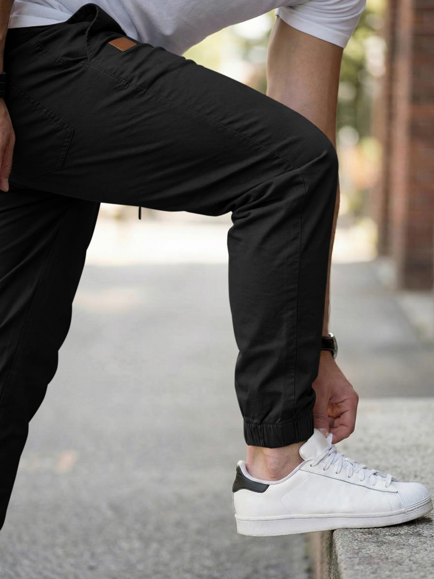 JMIERR Pantaloni da Lavoro Uomo Casual Cotone Pantaloni Jogging Pantaloni Sportivi con Elastico in Vita con Tasche Laterali Sport all'aperto Slim Fit