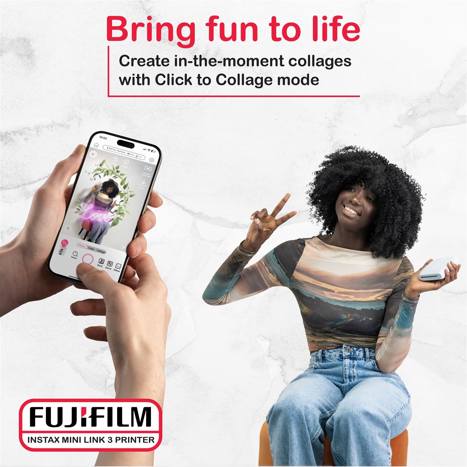 Amazon | 富士フイルム Instax Mini Link 3 プリンターバンドル Instax