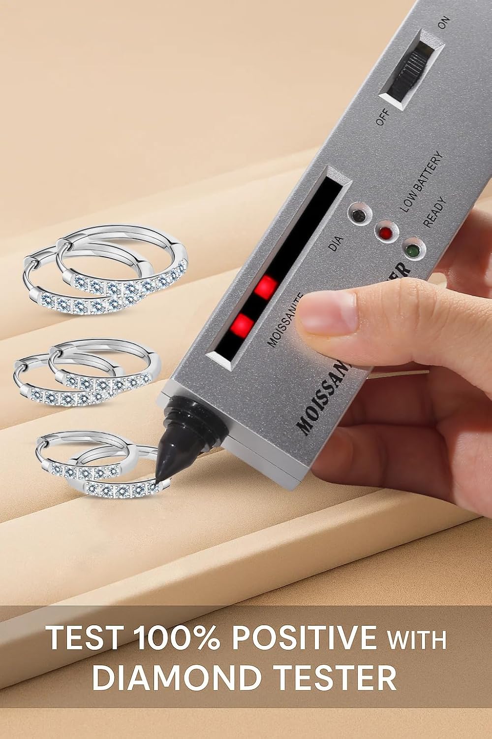 VOJO Moissanite Titanium Huggie Hoop Earrings for Women, 3 Pairs Set Hypoallergenic 14K Gold and Silver Small Tiny Cartilage Earrings - Image 6