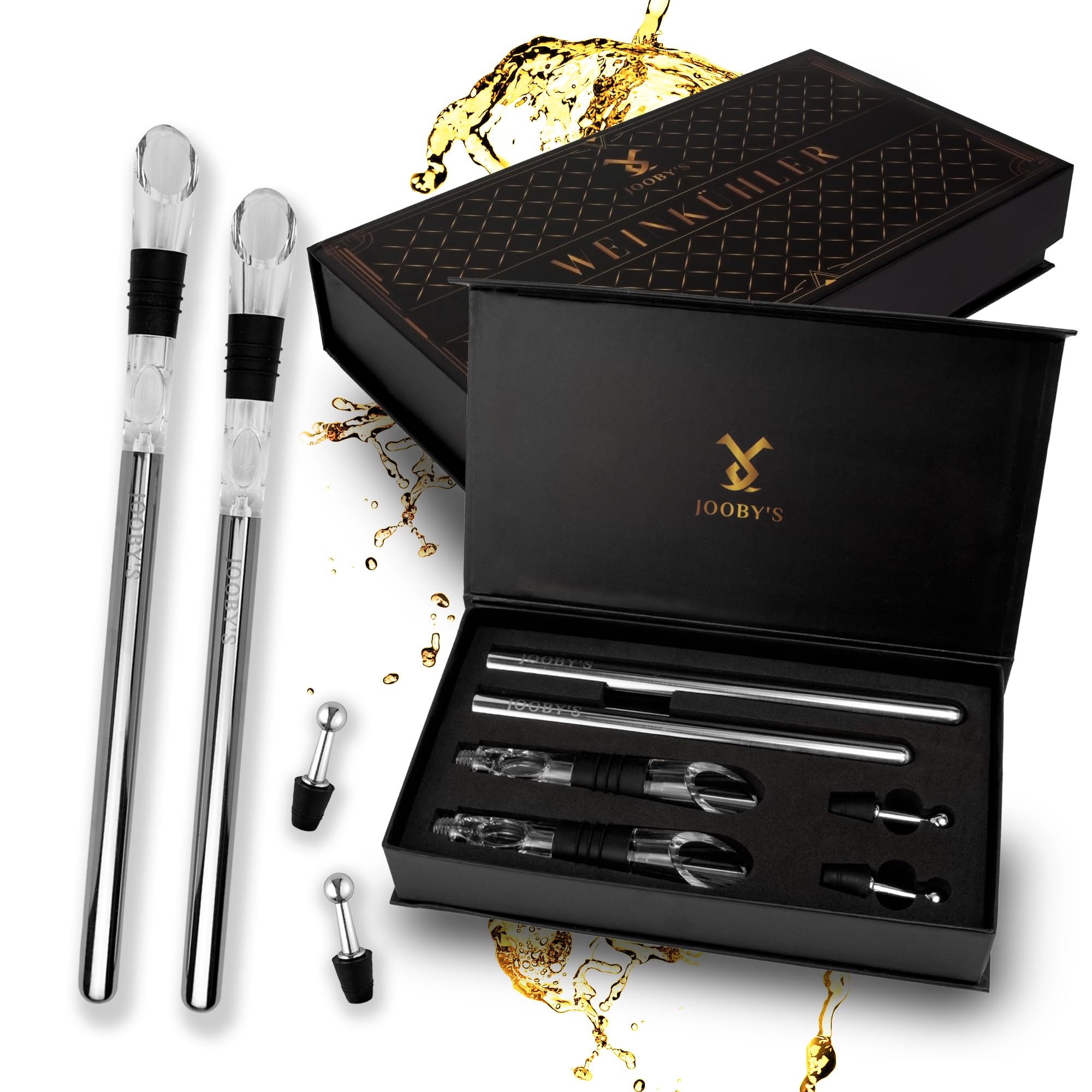 JOOBY'SWine Cooling Rod Set of 6 | Innovative Wine Cooler with Pouring Spout | Premium Bottle Cooler | Ideal Wine Accessory for Wine Lovers | High-Quality Wine Gift Set, JS-WK0002