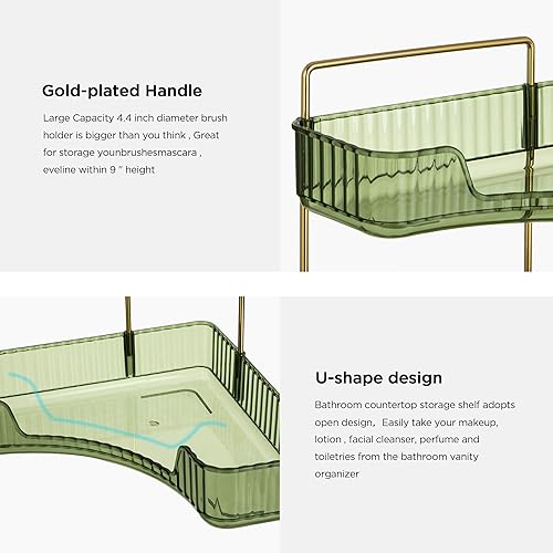Miniatura 2 de Organizador de encimera de baño, organizador de maquillaje de esquina de 3 niveles, bandeja de perfume de encimera, organizador de cosméticos,