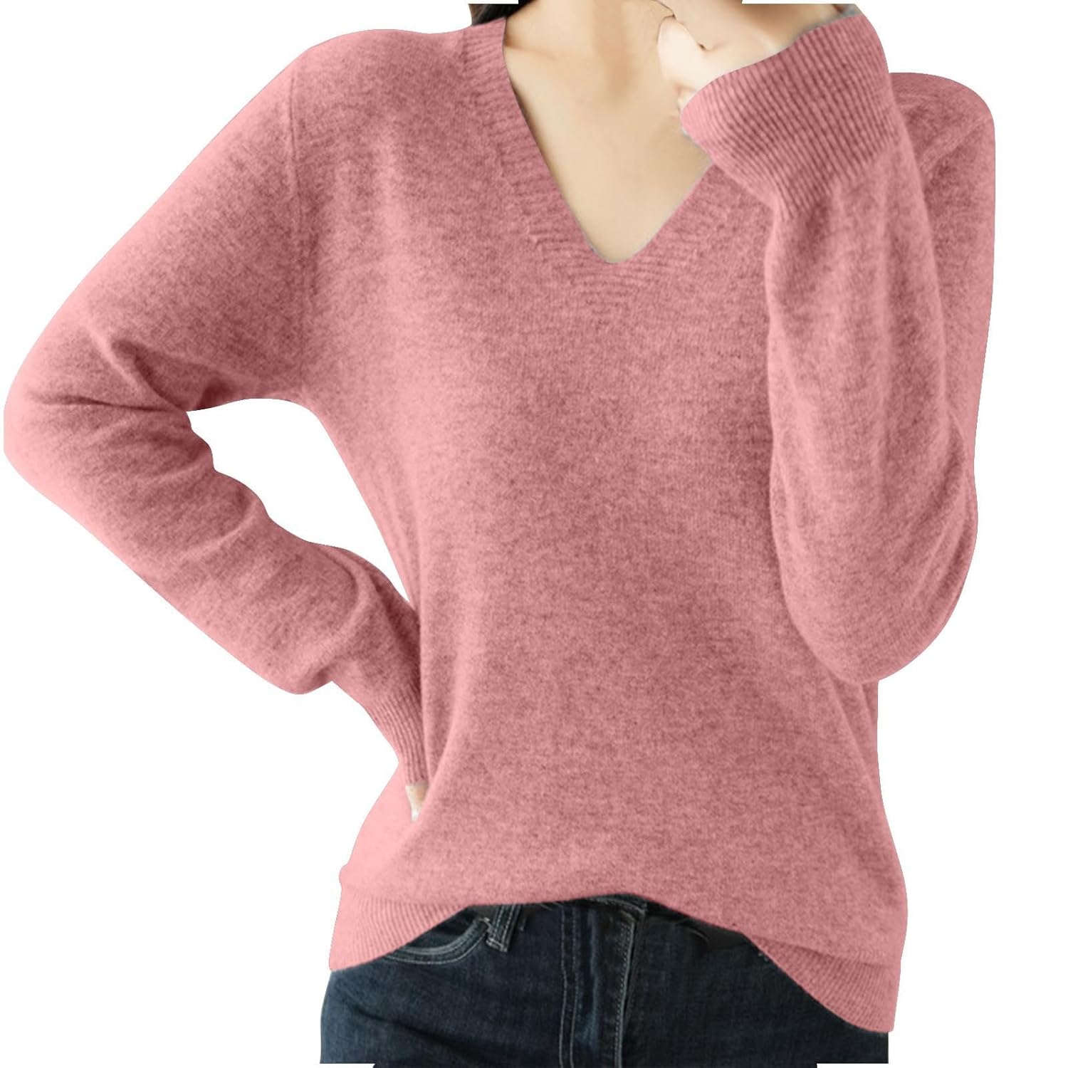 Sweaters for Women V Neck Lightweight Sweater Long Sleeve Casual Loose Tops 2025 Knit Pullover Fall Winter Fashion