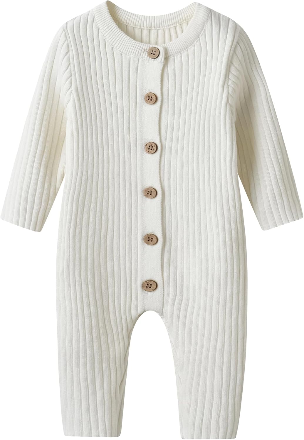 Newborn Baby Knit Sweater Romper Coverall Outfits One-Piece Jumpsuit Organic Cotton for Infant Baby Boys, Girls