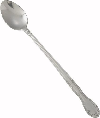 Winco Juego de cucharaditas heladas Elegance de 12 piezas, acero inoxidable 18-0, plata