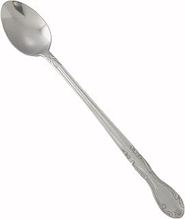 Winco 12-Piece Elegance Iced Teaspoon Set, 18-0 Stainless Steel,Silver
