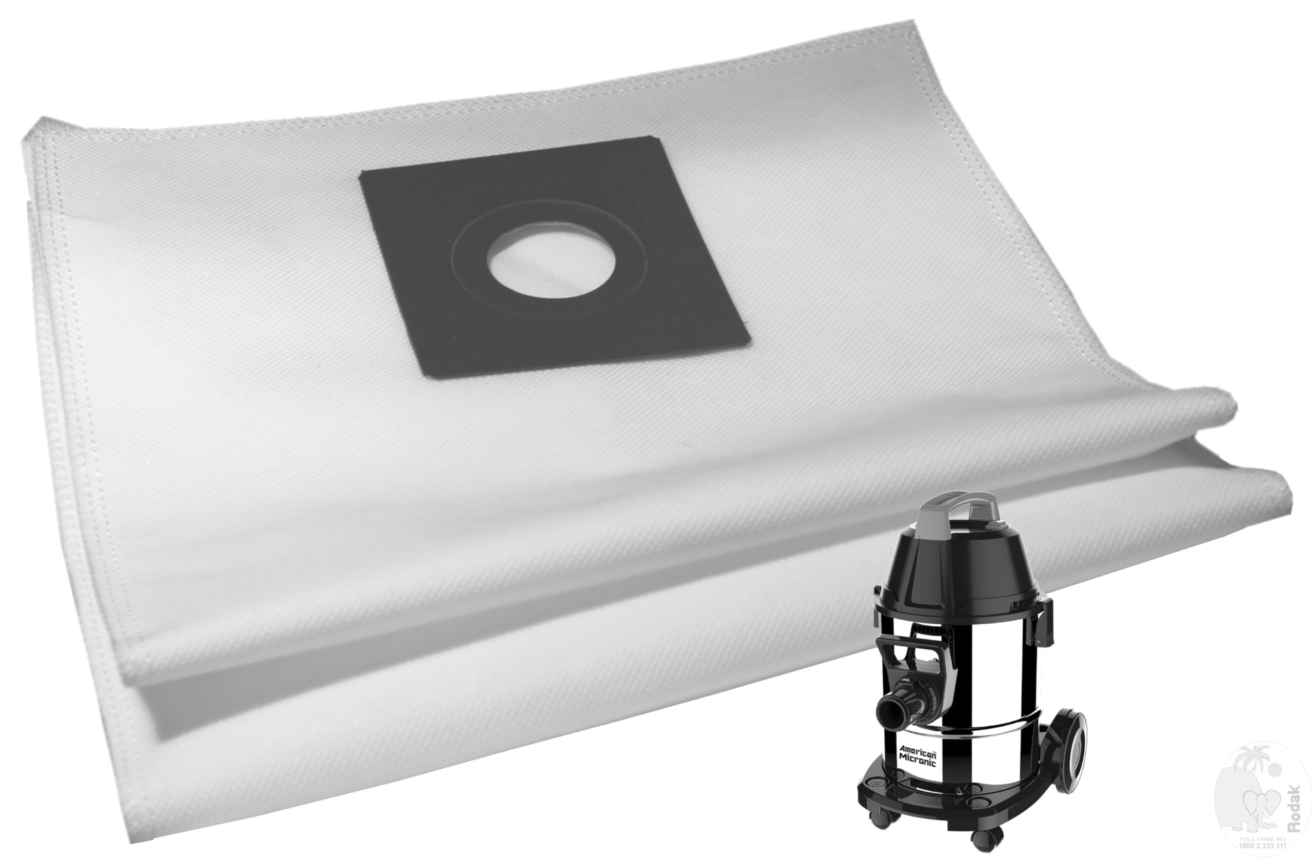 RODAK Set of 2 Dust Bags Compatible with AMI-VCD21-1600WDx, Tear Resistant, 3-Ply Dust Bags Provides an Advanced Filtration on Micro-Level Compared to 2 Ply Paper Filters-image-44