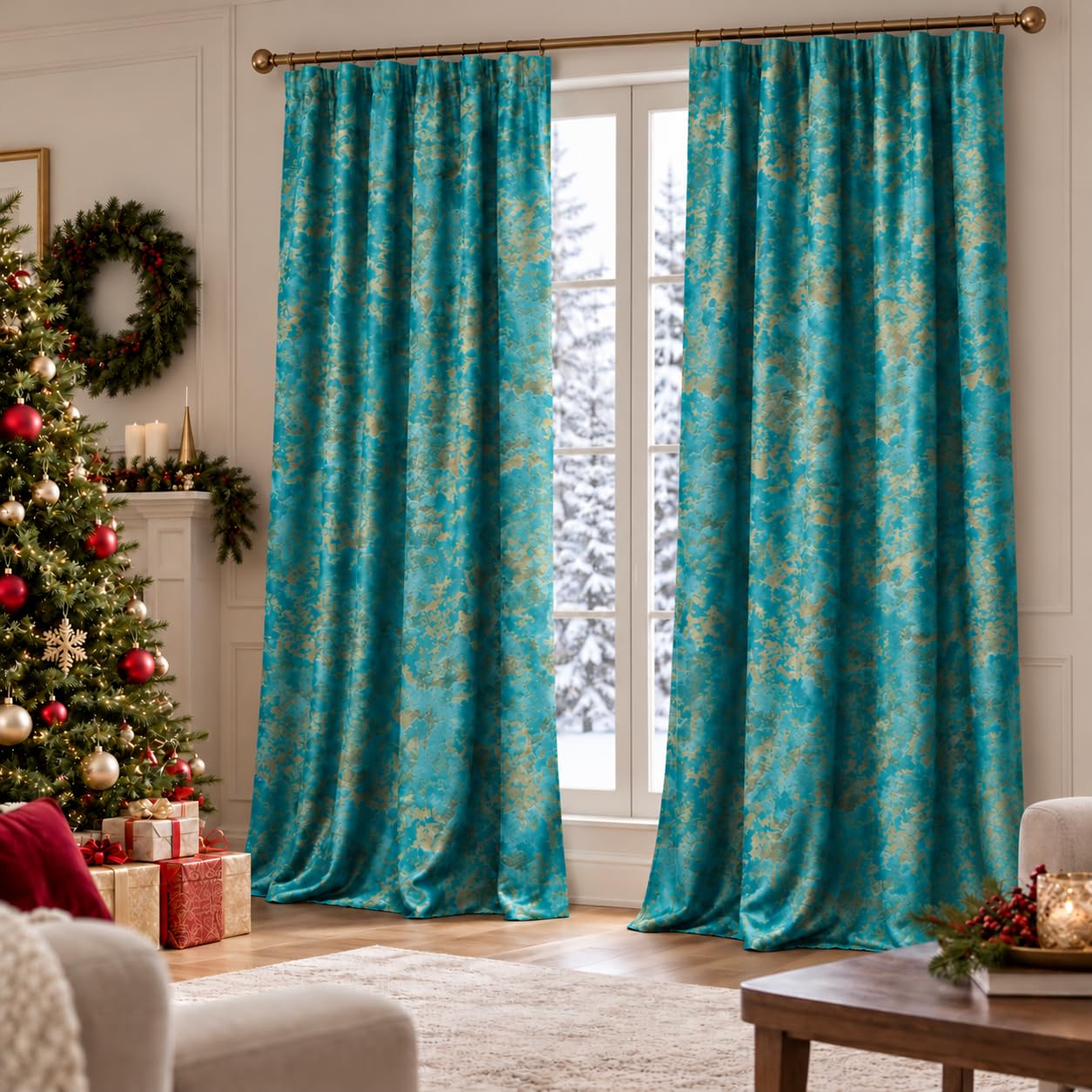 Lapalife Luxury Thermal Insulated Blue Velvet Curtains 102in Winter Drapes — image 1