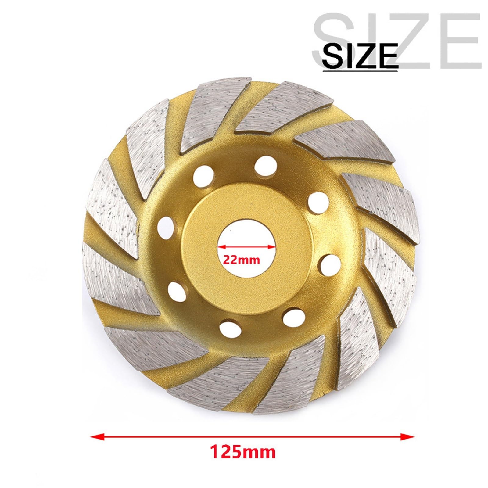 80/100/125/150/180 mm diamentowa tarcza szlifierska do betonu, granitu, kamienia, ceramiki, tnąca, 1 szt(125x22mm)