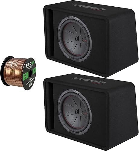 Kicker Comp R 12" 1000 vatios de potencia máxima de 2 ohmios negro para coche subwoofer con cable de altavoz