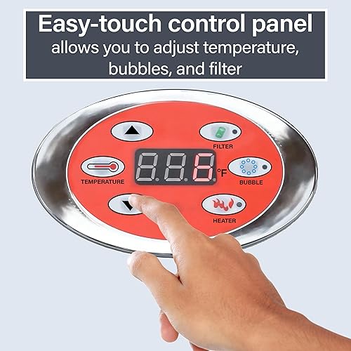 Miniatura 55 de ALEKO Spa inflable para bañera de hidromasaje Burbuja de chorro personal de alta potencia con cubierta ajustable y 3 cartuchos de filtro 265