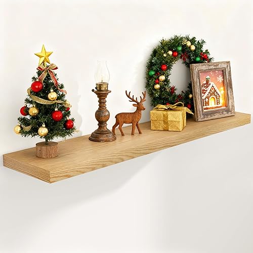 48 Inch Floating Shelves, 9.3 Inch Deep Floating Shelf for Wall, Rustic Wood Wall Shelves 48 x 9.3 x 1.5, Large Bathroom Shelf 48 Inch Long, Deep de Fun Memories