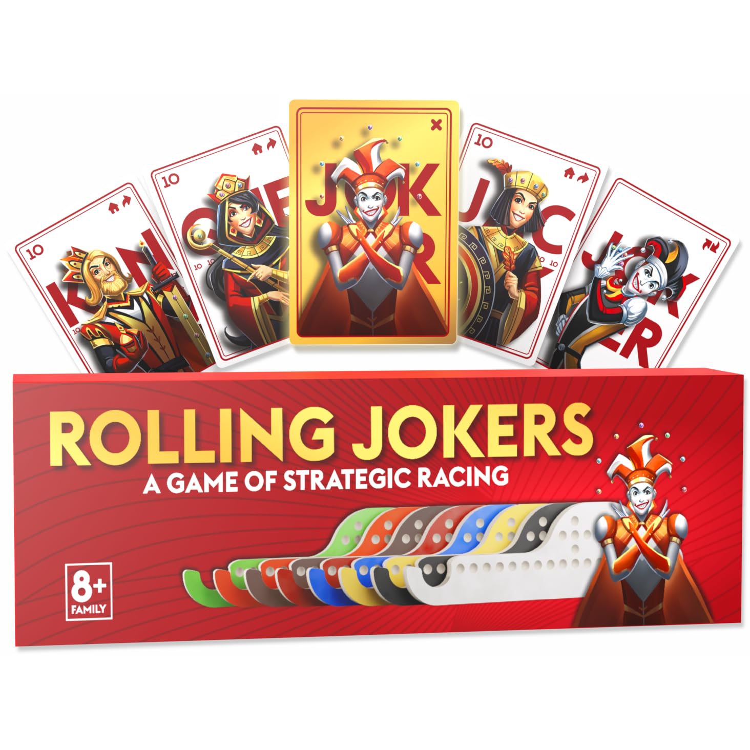 Rolling Jokers - The Ultimate Wooden Jokers and Marbles Game - Premium Gift for Families, Grandparents & Friends - Classic Card Strategy Meets Modern Fun - Ages 8+