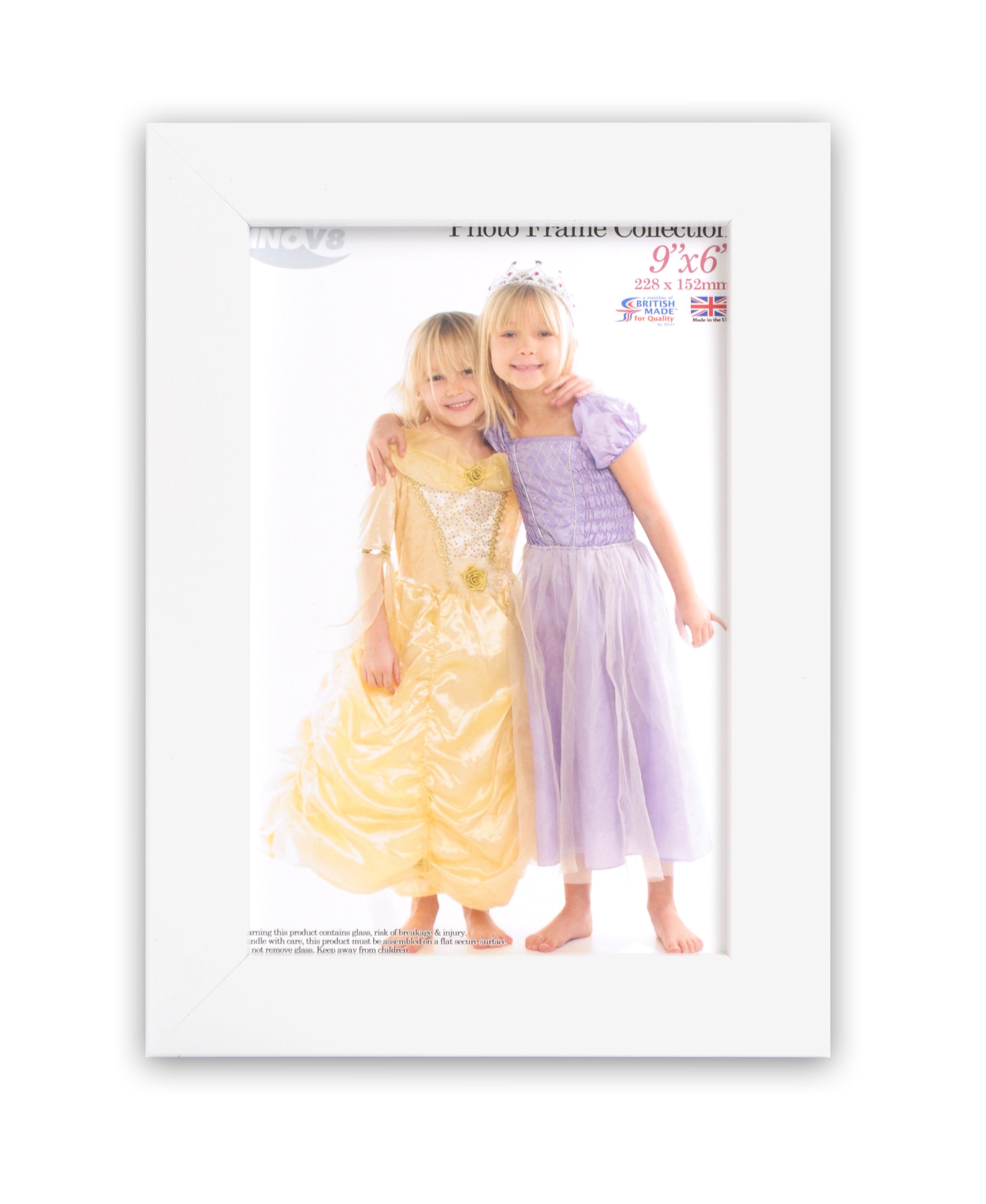 Inov8 Kayla White British Made Real Wood Picture/Photo Frame 9X6" Inch(23X15cm)