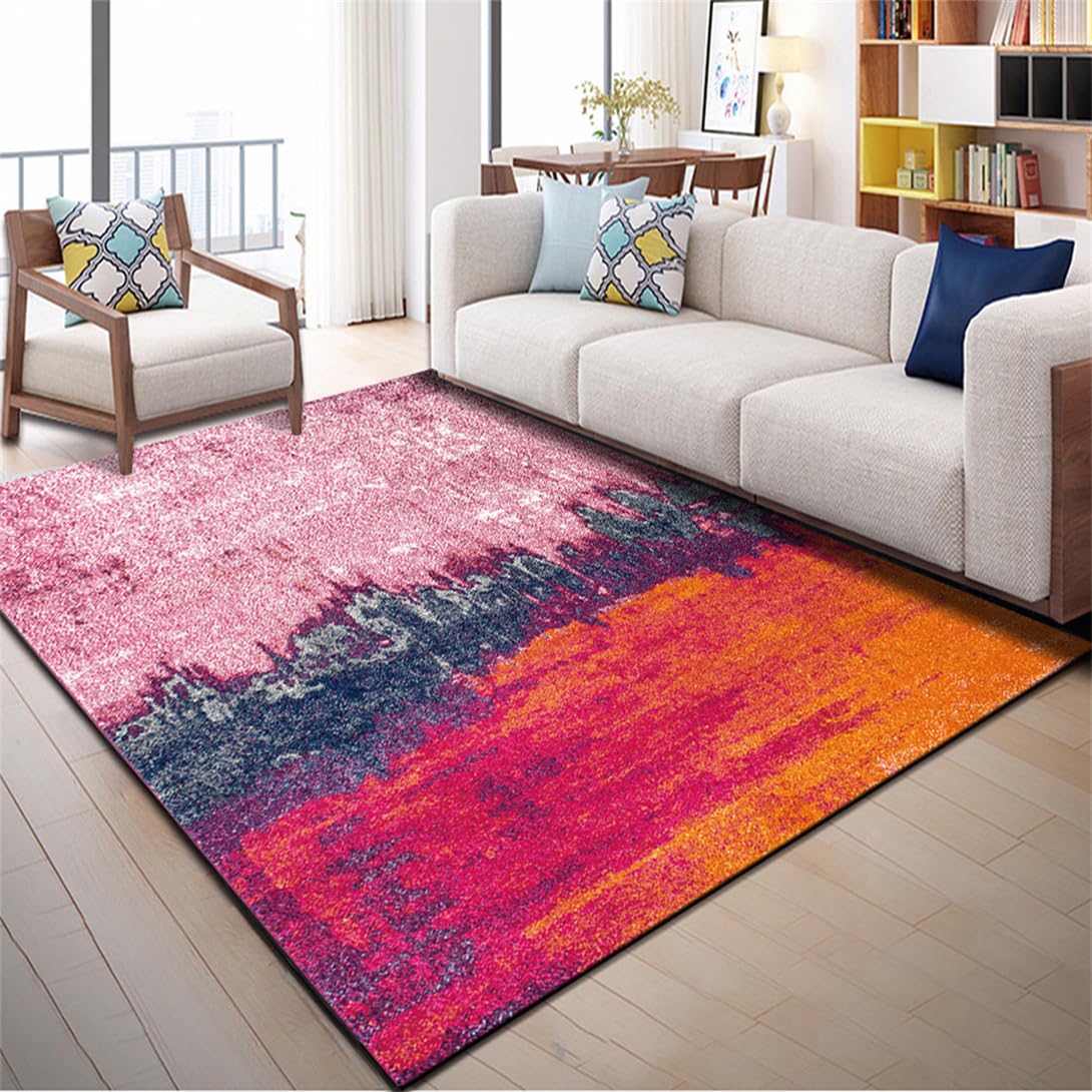 Small Bedroom Rug Modern Minimalist Rectangular Living Room Customized In Pink And Orange Hallway Decor 8 Football Pitch Mats Rugs 100X160CM