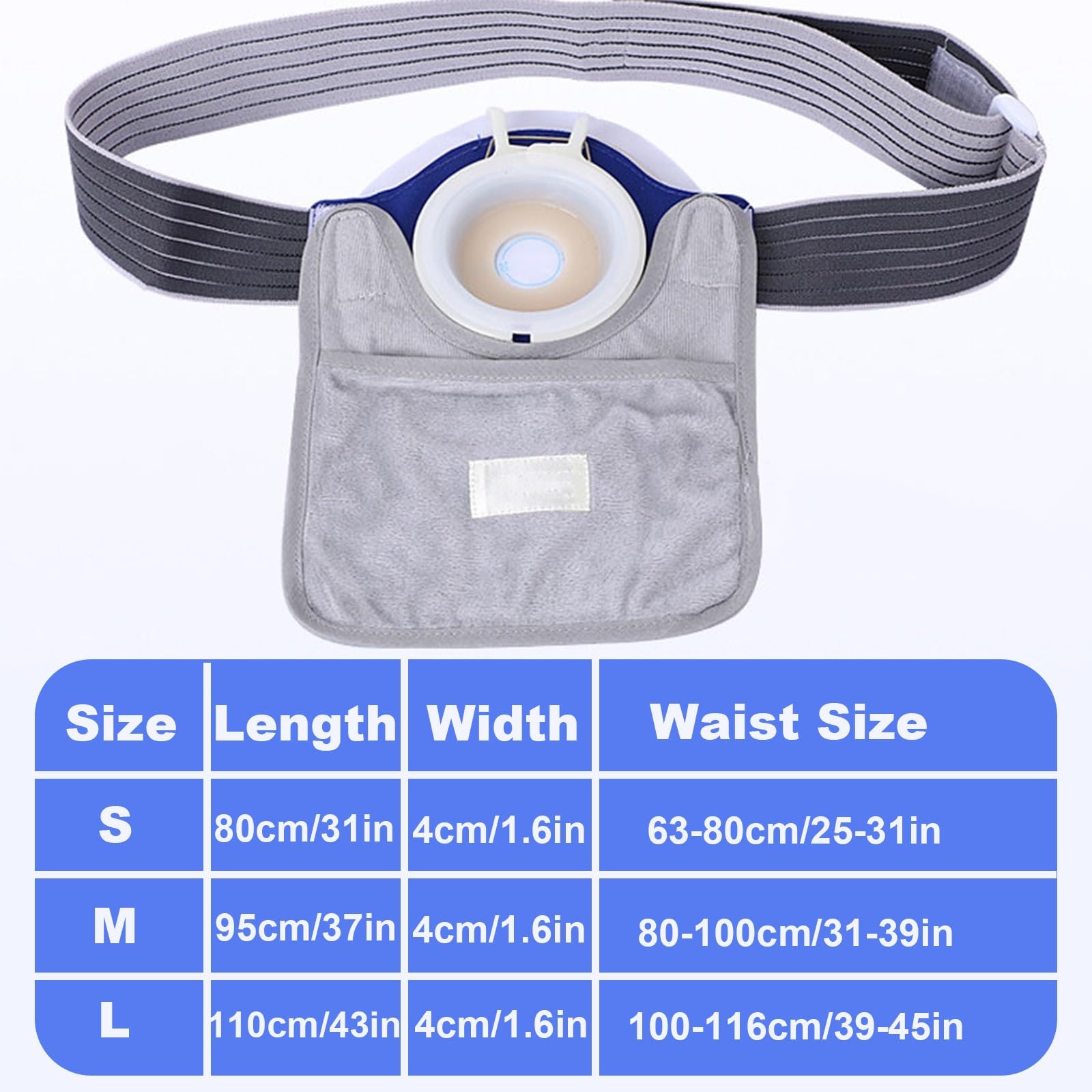 Fascia per Stomia Regolabili, Cintura per Stomia Addominale, Cintura Colostomia Elastici per la Cura Post-Operatoria, Adatte a Tutte le Stagioni(Medium)
