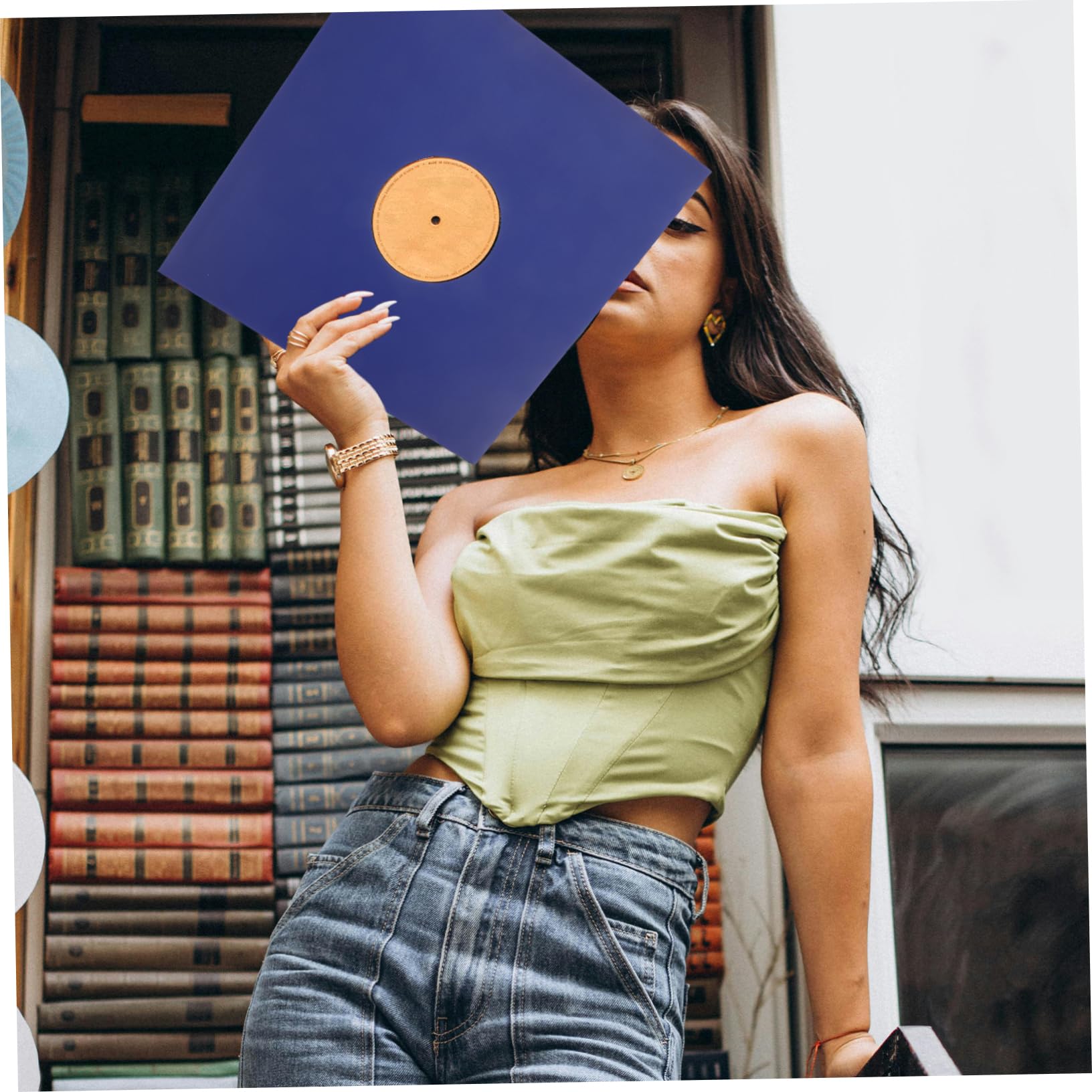 Custodia Giacca per Dischi in Vinile 12 Pollici in Carta Kraft Blu, Protezione Resistente per Album Vinile, Confezione da 10 Pezzi per Conservare e Mantenere Puliti i Dischi