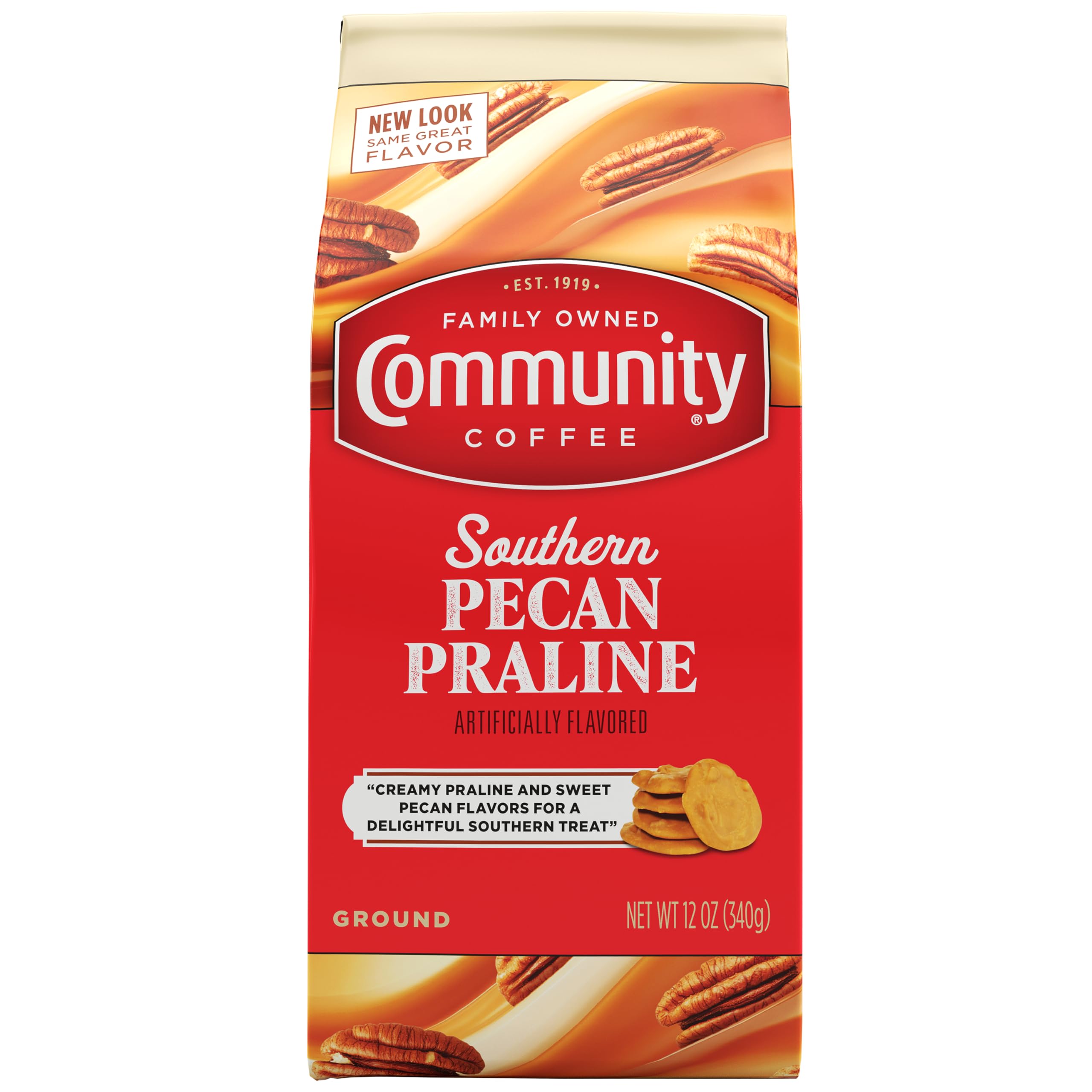 Community Coffee Pecan Praline Flavored 12 Ounce, Medium Roast Ground, 12 Ounce (Pack of 1)