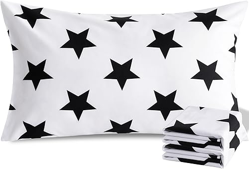 Miniatura 10 de NTBAY Queen Buffalo - Juego de 4 fundas de almohada de microfibra cepillada de 1800 hilos, color blanco y negro, súper suaves y acogedoras con