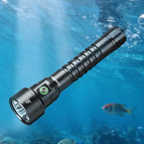 Sofirn SD09L - Linterna de buceo (6800 lúmenes, IPX8, 100 m, 3 ledes SST40 con pilas recargables)