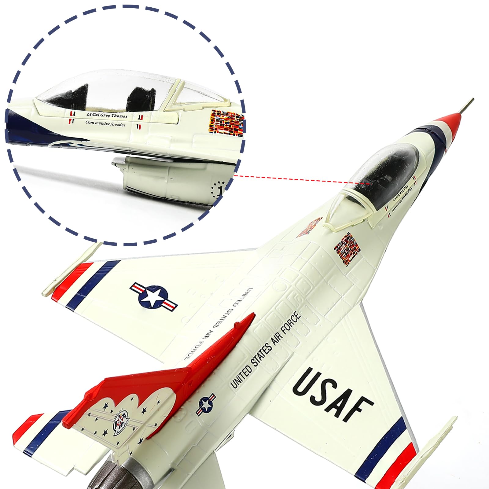 Amazon.co.jp: NUOTIE 1/100 F-16C サンダーバード戦闘機モデル メタル