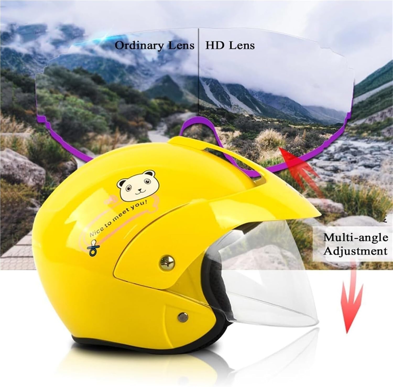 3-12 Years Old Kids 3/4 Open Face Motorcycle DOT Approved Helmets for Youth Child Toddler,Street Dirt-Bike ATV Half Helmets for Electric Bicycle Scooter Moped Go-Kart