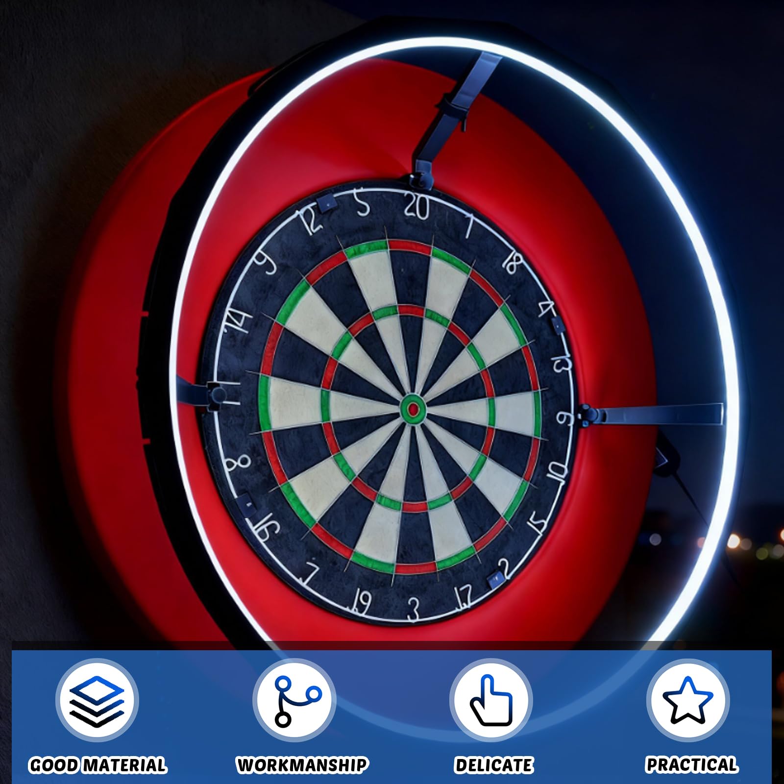 Dartboard Lighting System, Dart Beleuchtung, LED Dartscheibe Surround Ring Light, Dartboard Beleuchtung, Professionell Dartscheiben LED Beleuchtungssystem für Dartscheiben Turniere und Training