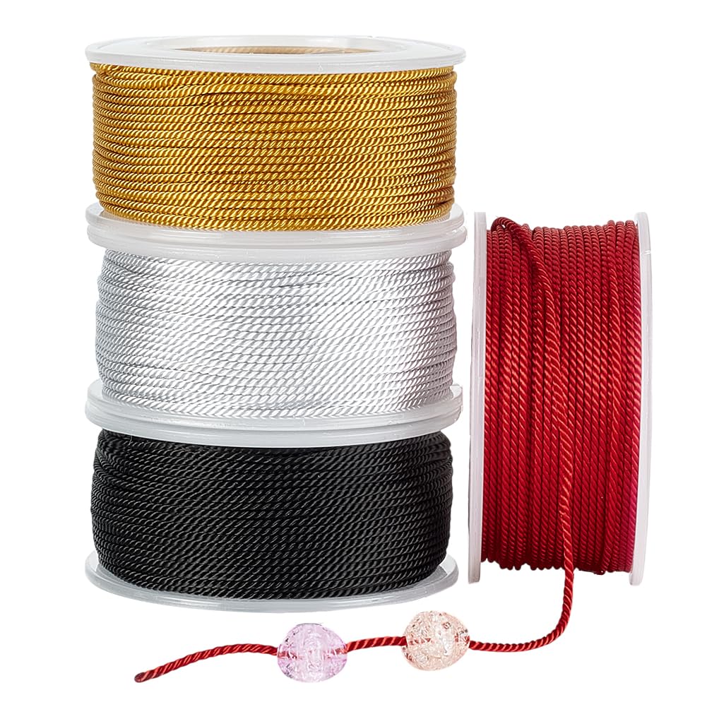 Cuerda de nailon multicolor para manualidades y nudos chinos, hilo PH PandaHall de 100 yardas