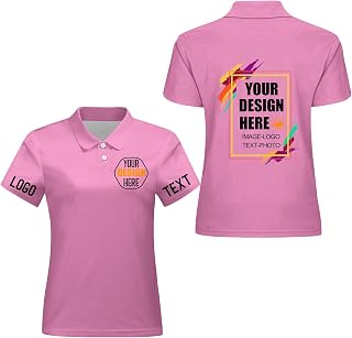 Custom Polo Shirts for Women Design Your Own Text Logo Image Photo Personalized Customized Golf Shirts S-6XL