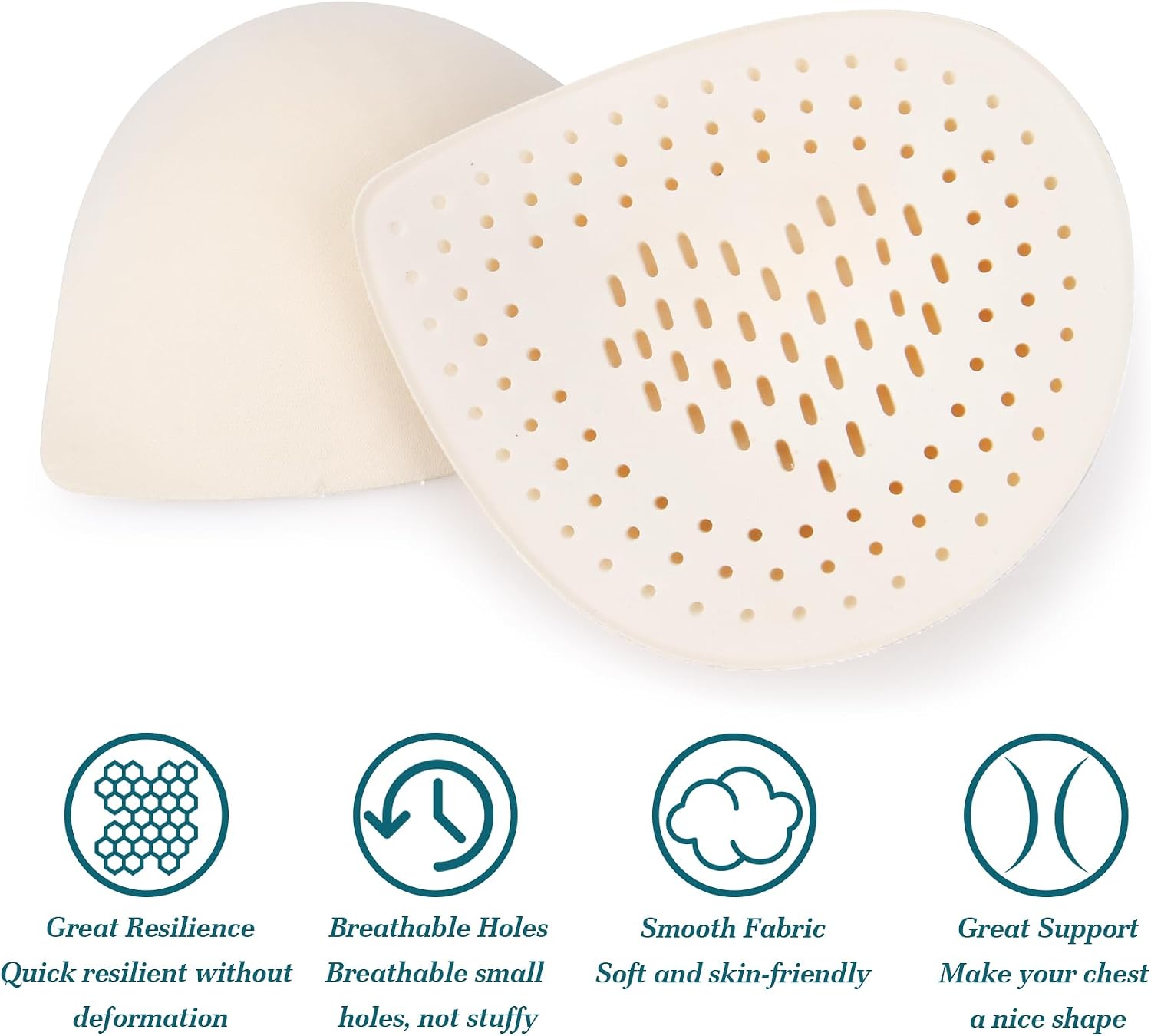 3 Pairs Bra Pads Inserts, Latex Bras Inserts Removable Bra Cups Inserts Sewing for Bikini Tops Swimsuits Sport Bra